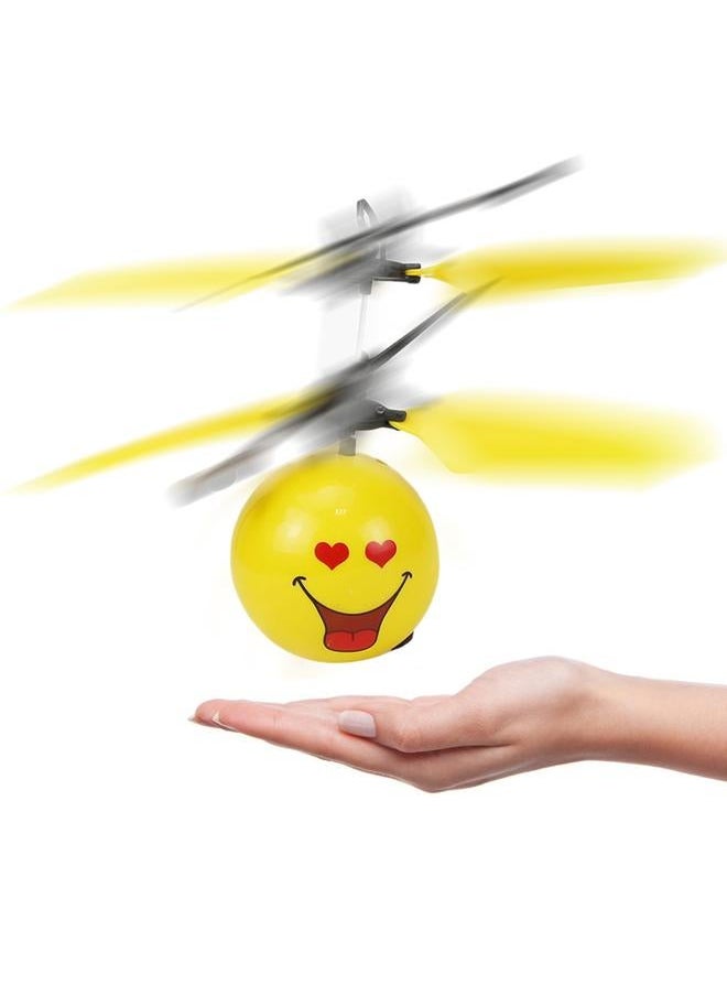 Cute Face Ball Hand Induction Aircraft Flying Toy Mini USB Helicopter with Light (#2)