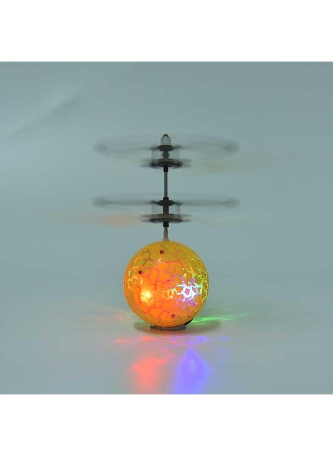 Mini USB Charging Hand Induction Aircraft Flying Toy Ball Helicopter with Light(Yellow)
