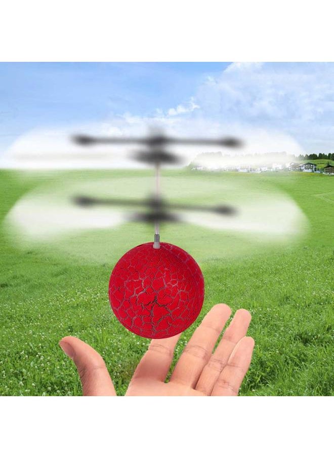 Mini USB Charging Hand Induction Aircraft Flying Toy Ball Helicopter with Light(Red)