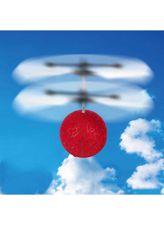 Mini USB Charging Hand Induction Aircraft Flying Toy Ball Helicopter with Light(Red)