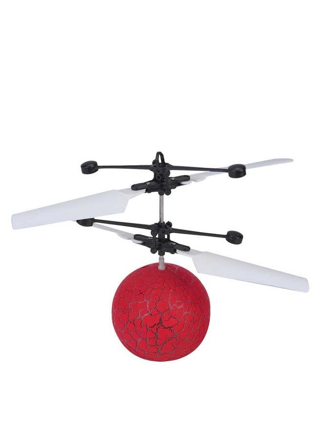 Mini USB Charging Hand Induction Aircraft Flying Toy Ball Helicopter with Light(Red)