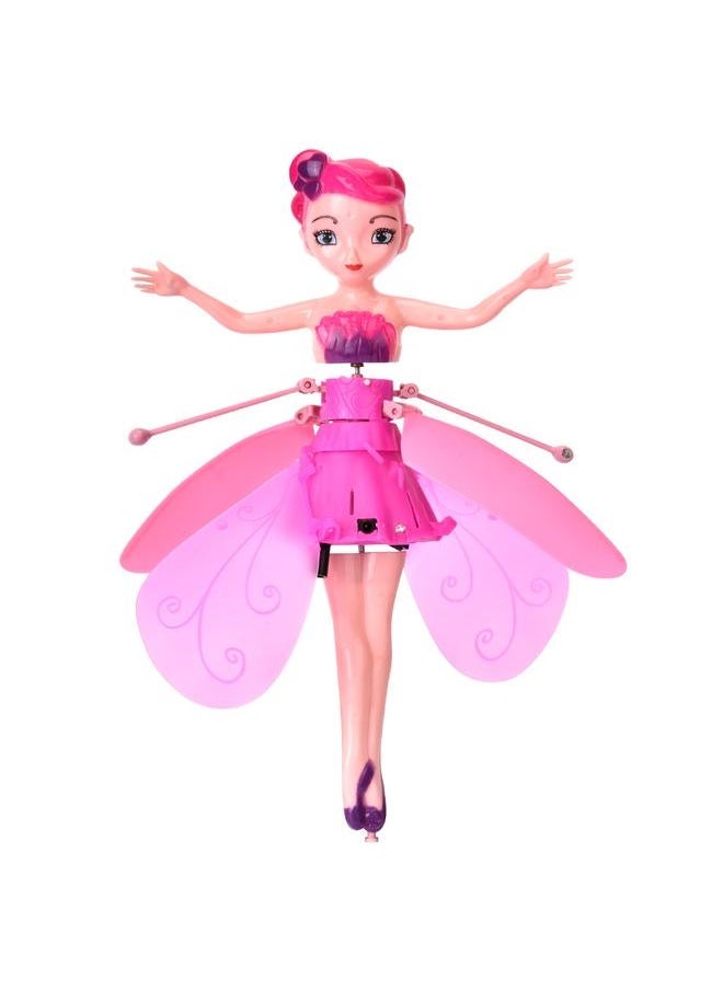 Electronic Pink Flying Fairy Doll Baby Kids Toys Infrared Induction Control Children USB (Pink)