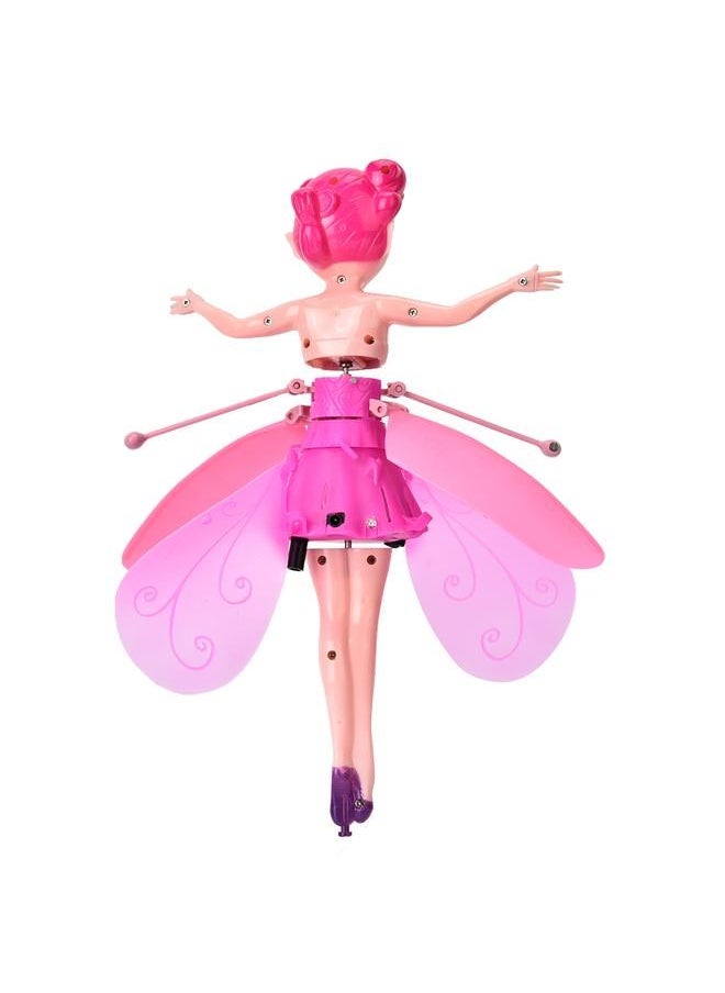 Electronic Pink Flying Fairy Doll Baby Kids Toys Infrared Induction Control Children USB (Pink)