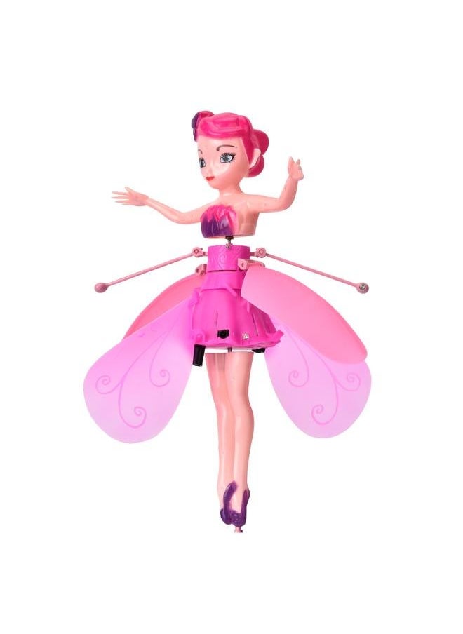 Electronic Pink Flying Fairy Doll Baby Kids Toys Infrared Induction Control Children USB (Pink)