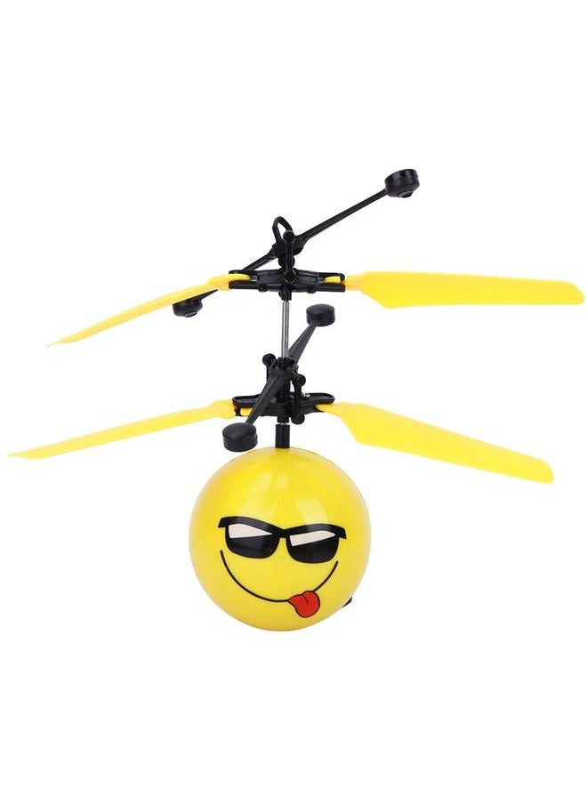 Cute Face Ball Hand Induction Aircraft Flying Toy Mini USB Helicopter with Light (#4)