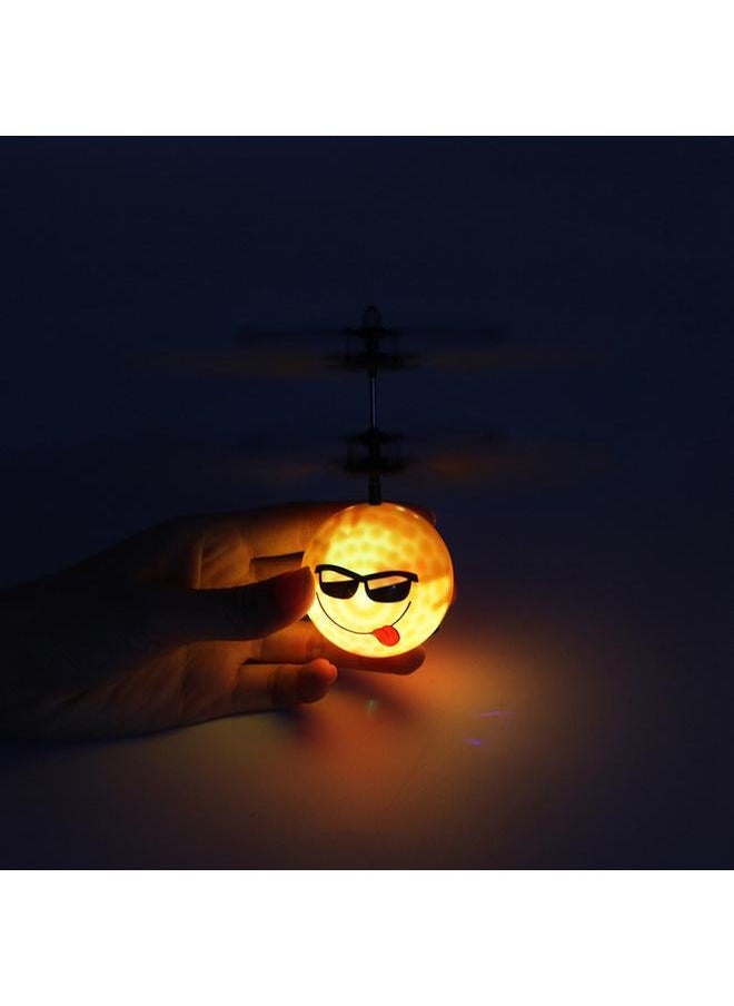 Cute Face Ball Hand Induction Aircraft Flying Toy Mini USB Helicopter with Light (#4)