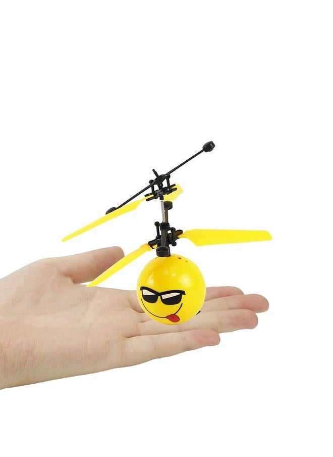 Cute Face Ball Hand Induction Aircraft Flying Toy Mini USB Helicopter with Light (#4)