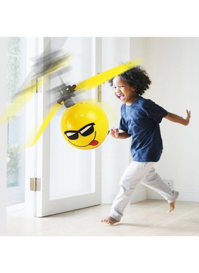 Cute Face Ball Hand Induction Aircraft Flying Toy Mini USB Helicopter with Light (#4)