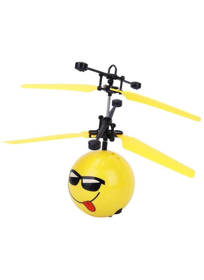 Cute Face Ball Hand Induction Aircraft Flying Toy Mini USB Helicopter with Light (#4)