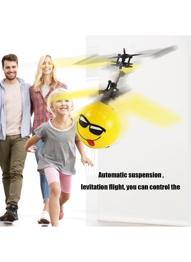 Cute Face Ball Hand Induction Aircraft Flying Toy Mini USB Helicopter with Light (#4)