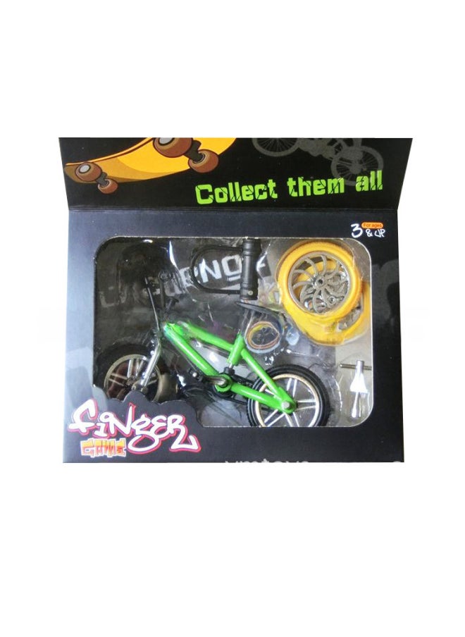 Supply Mini Alloy Finger Bicycle Toy Mountain Bike Bicycle Model Finger Skateboard Scooter-Color:801A Green (color Box)