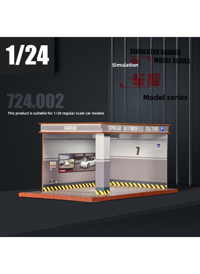 Promotional Simulation Parking Lot View Garage 1/24 Car Model Manual Ornaments Display Storage Toy Car 1/32-Color:[1/24] Simulation Garage 770242 Large 7