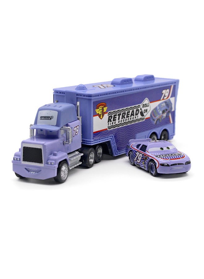 Car Story Uncle Mai Container Truck Racer Suit Alloy Car Toy Children's Model-Color:No. 79 Container Truck + No. 79 Trolley