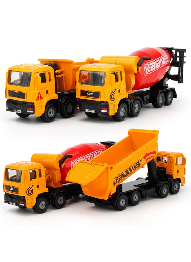 Kaidiwei Engineering Toy Car Children's Alloy Dump Truck Mixer Model Boy's Collection Decoration-Color:Engineering Mixer Truck