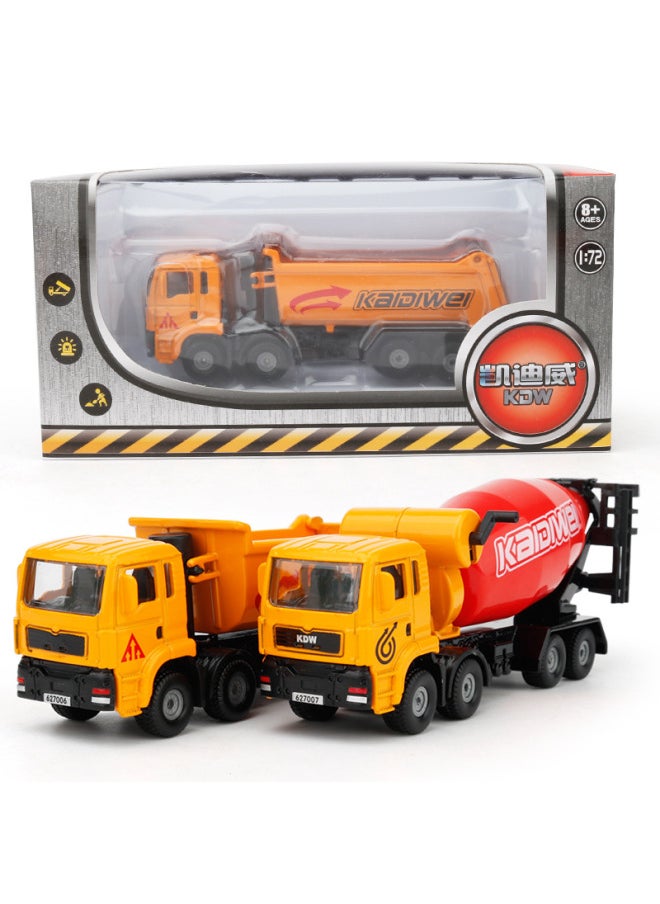 Kaidiwei Engineering Toy Car Children's Alloy Dump Truck Mixer Model Boy's Collection Decoration-Color:Engineering Mixer Truck