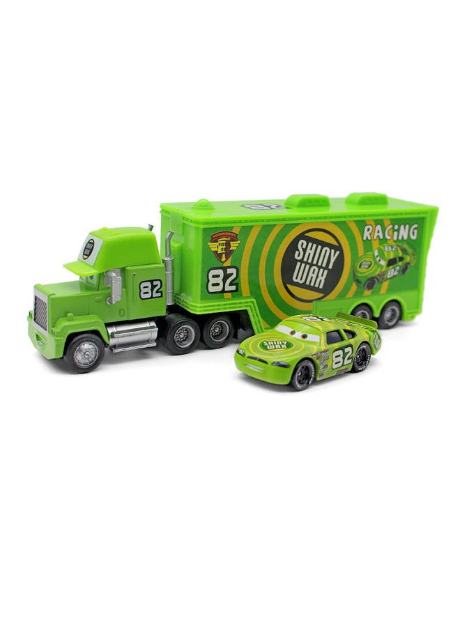 Car Story Uncle Mai Container Truck Racer Suit Alloy Car Toy Children's Model-Color:No. 82 Container Truck + No. 82 Trolley