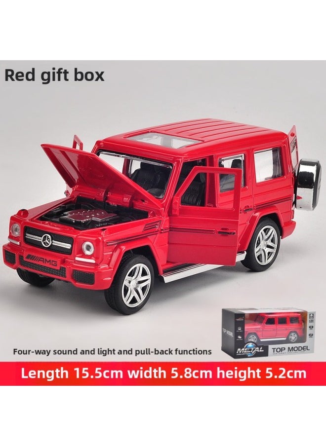 Jianyuan 3201G Simulation Big Ben G65 Alloy Car Model 1:32 Acousto-optic Huili Children's Toy Off-road Vehicle Gift Box-Color:Mercedes-Benz G65 Bright Black (boxed)
