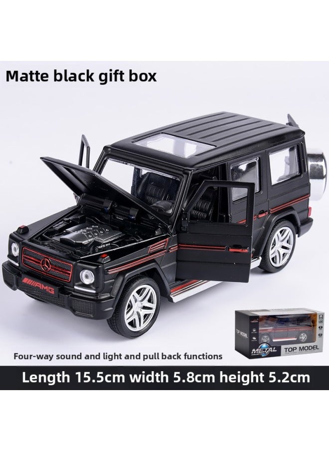 Jianyuan 3201G Simulation Big Ben G65 Alloy Car Model 1:32 Acousto-optic Huili Children's Toy Off-road Vehicle Gift Box-Color:Mercedes-Benz G65 Bright Black (boxed)
