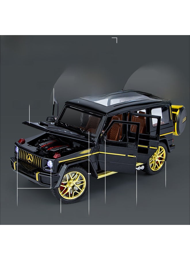 1:24 Large G G63 Large Alloy Car Model Off-road Vehicle Six-door Children's Toy Car With Sound And Light Pull Back-Color:1: 20 Jian Yuan ModelX-Blue