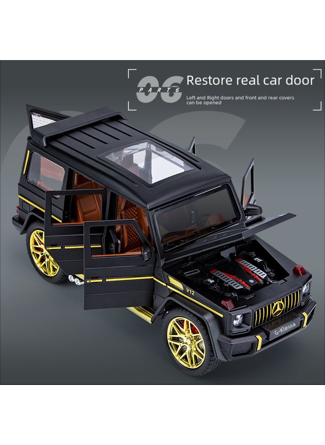 1:24 Large G G63 Large Alloy Car Model Off-road Vehicle Six-door Children's Toy Car With Sound And Light Pull Back-Color:1: 20 Jian Yuan ModelX-Blue