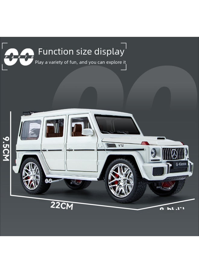 1:24 Large G G63 Large Alloy Car Model Off-road Vehicle Six-door Children's Toy Car With Sound And Light Pull Back-Color:1: 20 Jian Yuan ModelX-Blue
