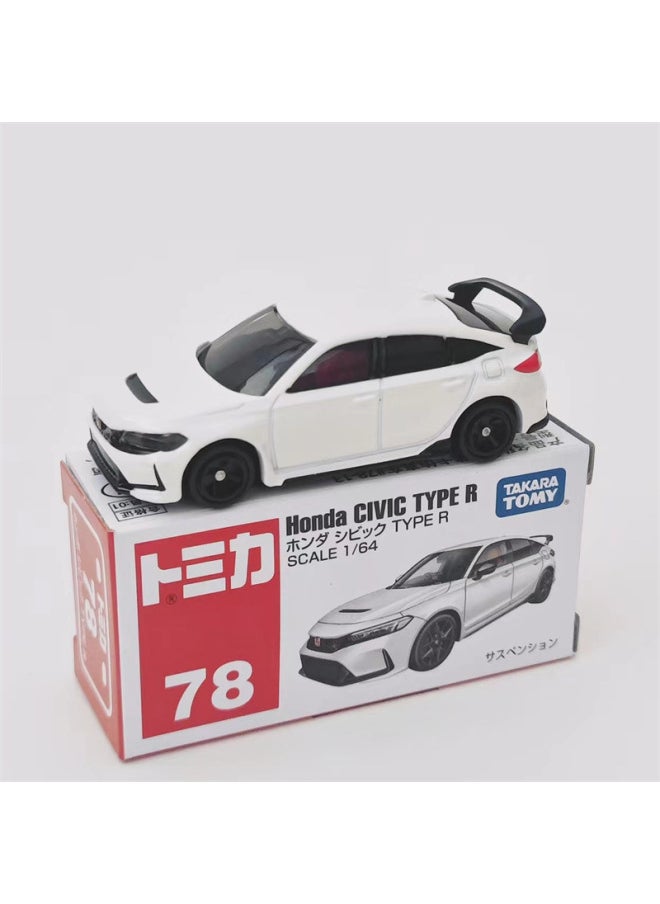 Genuine Red And White Box 1-150 Multi-American Card Alloy Car Number Nissan GTR Sports Car Transport Vehicle Engineering Vehicle Model Collection-Color:Red And White Box No. 78-honda Civic