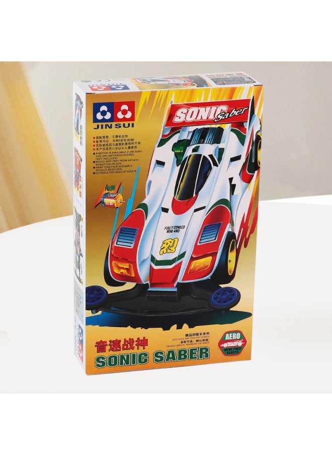 Assembled Four-wheel Drive Children's Electric Assembled Racing Model Playable Night Market Stall Four-wheel Drive Toy Supply Wholesale-Color: Assembled Four-wheel Drive