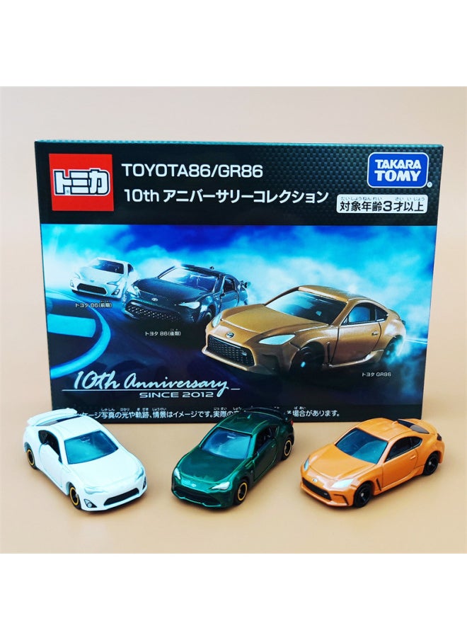 TOMY Multi-card Simulation Alloy Car Rambo Sports Car Mercedes-Benz Nissan GTR Car Model Collection Car Ornaments-Color:Toyota 86GR10 Anniversary Set (3 Sets Set)
