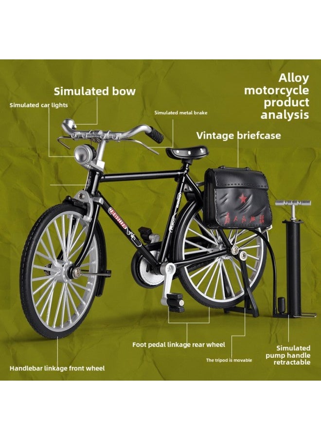 Nostalgic Retro Style 28 Big Bar Old Alloy Bicycle Model Bicycle Small Ornaments Toy Wholesale-Color: Shock Absorbing Mountain Bike (black)