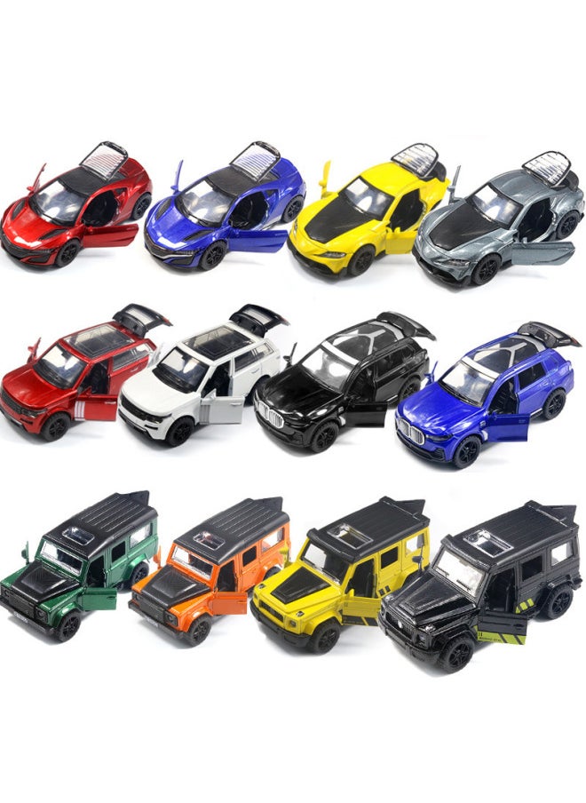 Bulk Alloy Off-road Car Model Open Door Children's Toy Car Boy Cake Ornaments Decoration Generation-Color: 2 Open The Door And Run For Small G Pink