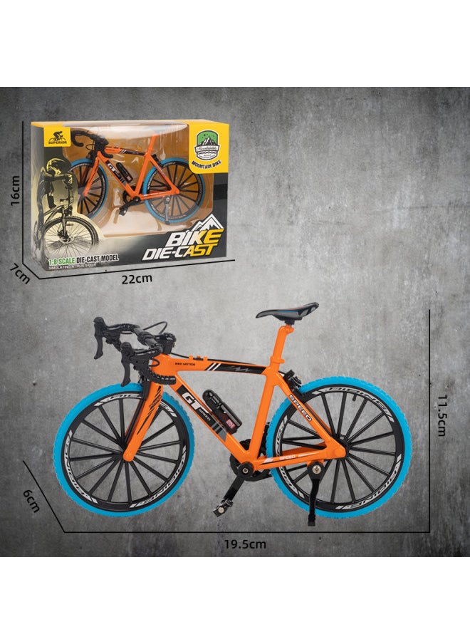 Nostalgic Retro Style 28 Big Bar Old Alloy Bicycle Model Bicycle Small Ornaments Toy Wholesale-Color: Curved Handle Road Bike (orange)