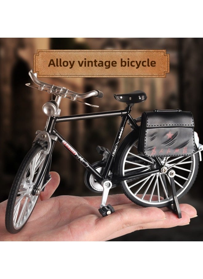 Nostalgic Retro Style 28 Big Bar Old Alloy Bicycle Model Bicycle Small Ornaments Toy Wholesale-Color: Curved Handle Road Bike (orange)