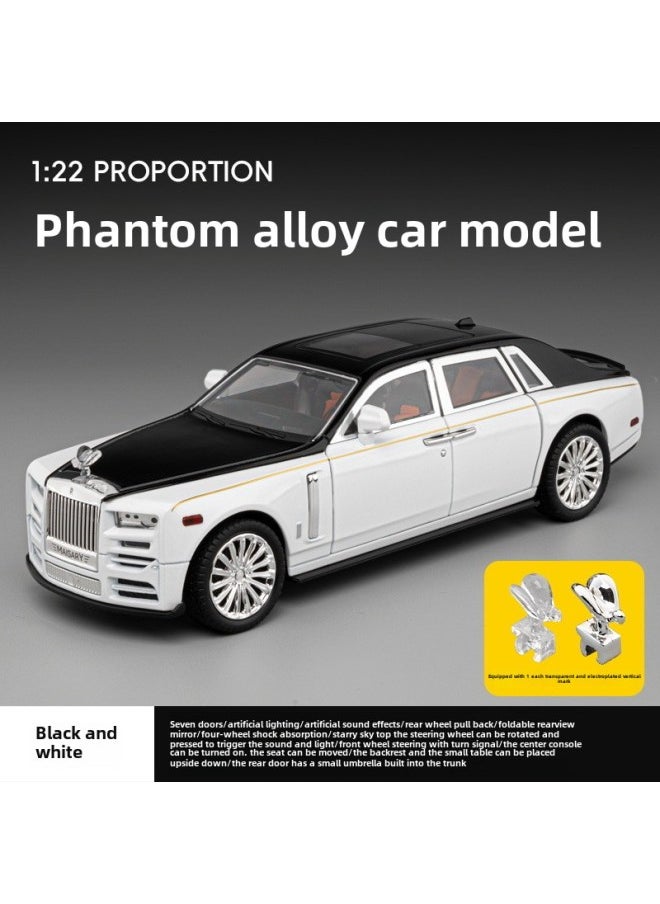 122 Lamborghini V12 Alloy Model Car Boys Toy Car Dashboard Decoration Live Broadcast Recommendation Static Model Non-electric-Color:1:22 Jiaye Laura Phantom - Black And White