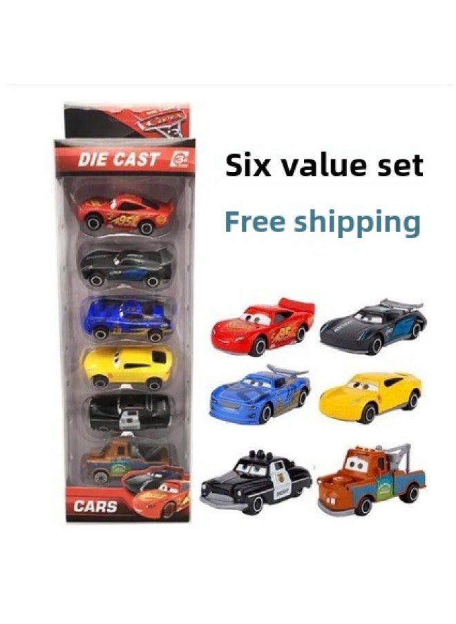 Car Mobilization Uncle Mai Suit With Four-car Container Truck Suit Alloy Children's Combination Toys-Color:Mcqueen