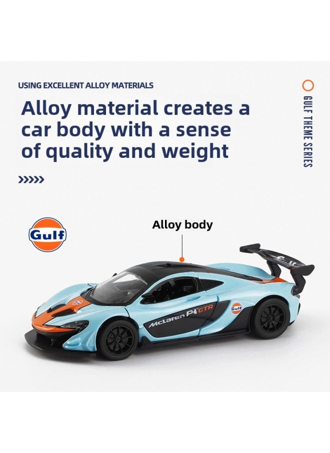 True Gulf Oil Station Joint Genuine Alloy Car Model Huili Acousto-Optic Simulation Racing Car Decoration Wholesale-Color:1-38 Volkswagen T1 Bus