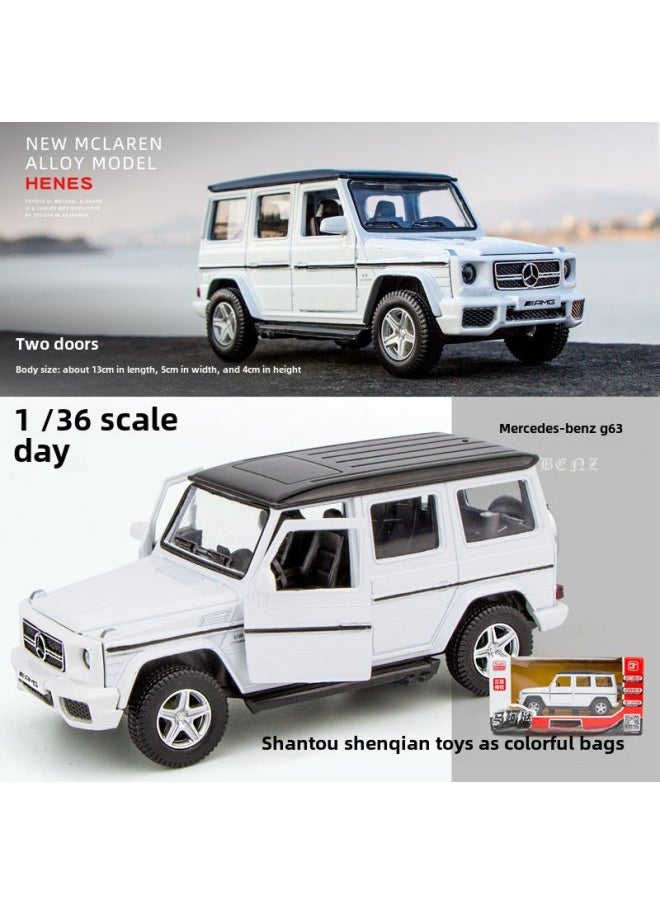 1:36 Pa Lamela Model Cayenne Car Model Simulation Masha Super Run Boy Gift Alloy Car Toy Car-Color:White Mercedes G63