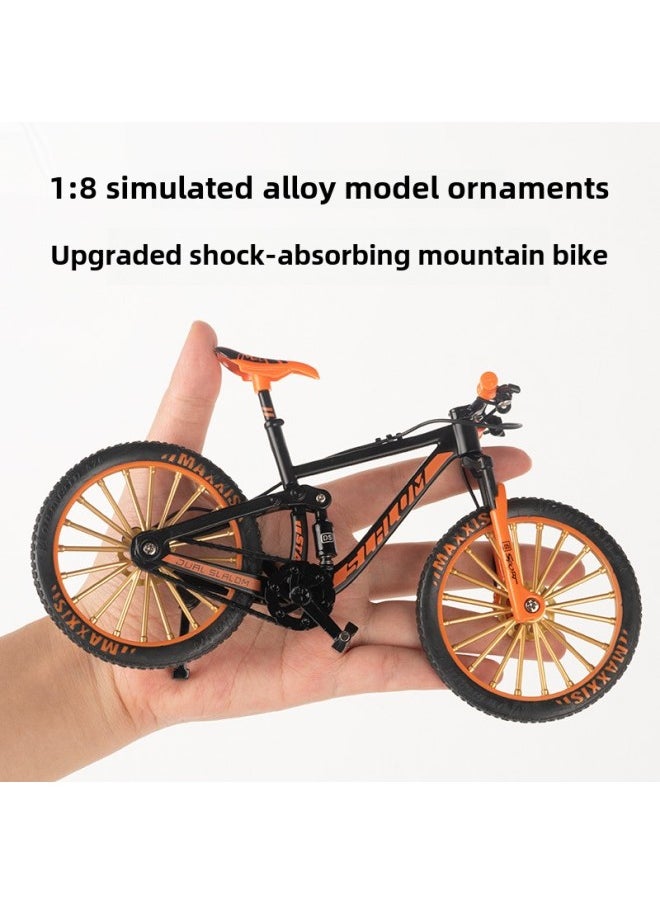 Alloy Bicycle Model Simulation Mountain Bike Speed Drop Car Road Bike Bicycle Ornaments Gift Toys Cross-border-Color:Diy Assembled 28 Large Bars  Green