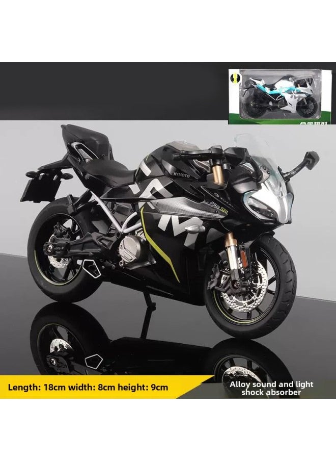 Huayi Motorcycle Model Simulation Alloy Locomotive Model Decoration Boys Valentine's Day Birthday Gift-Color:250SR Motorcycle Black Style