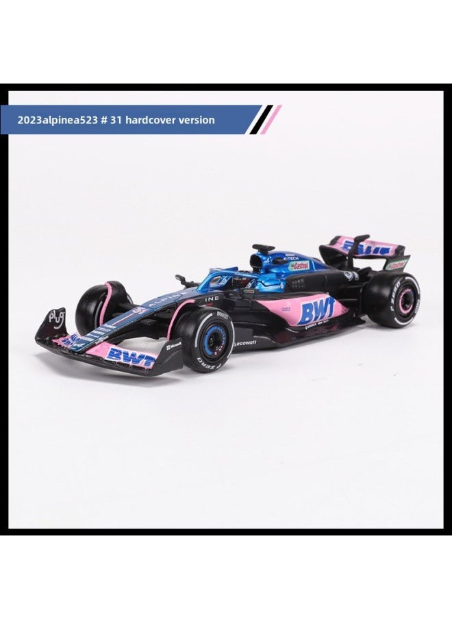 Bimago Alpai F1 Car Model 1:43 BWT Alpine Car Racing Model Simulation Square-Color:2023 Arles A523 Acrylic Box Hardcover Edition#No. 31 38073