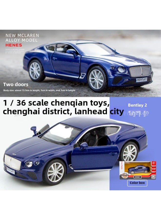 Marco's Lamborghini Daniel Calf Bat Mercedes-Benz Horse Audi Land Rover Simulation Alloy Car Model-Color:Bentley Continental GT Blue