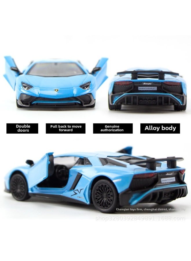 Marco's Lamborghini Daniel Calf Bat Mercedes-Benz Horse Audi Land Rover Simulation Alloy Car Model-Color:Bentley Continental GT Blue
