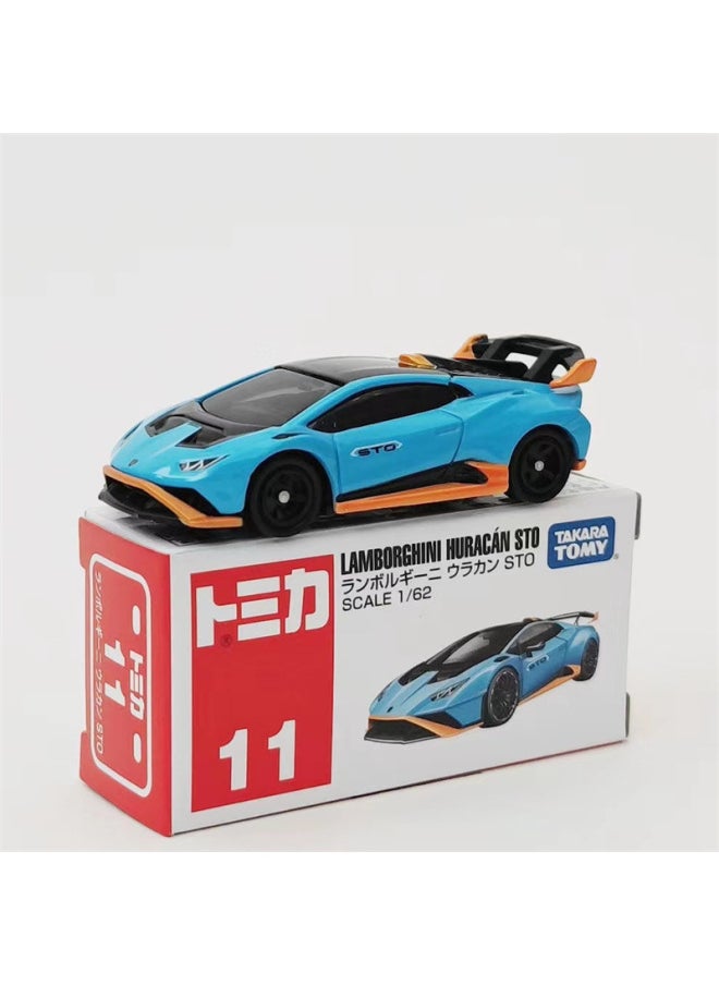 TOMY Multi-card Simulation Alloy Car Rambo Sports Car Mercedes-Benz Nissan GTR Car Model Collection Car Ornaments-Color:Black Box 36-Honda NSX-R
