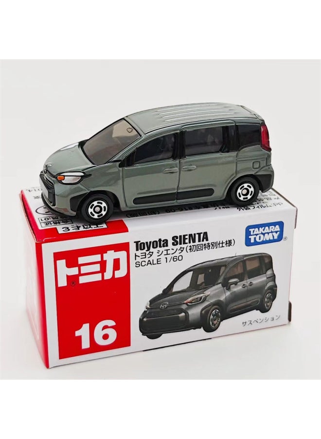 Genuine Red And White Box 1-150 Multi-American Card Alloy Car Number Nissan GTR Sports Car Transport Vehicle Engineering Vehicle Model Collection-Color:Red And White Box No. 16-toyota Sienta
