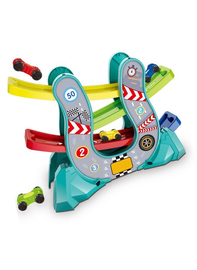 Race Car Ramp Toy Multifunctional Educational Track for Toddlers Home Green