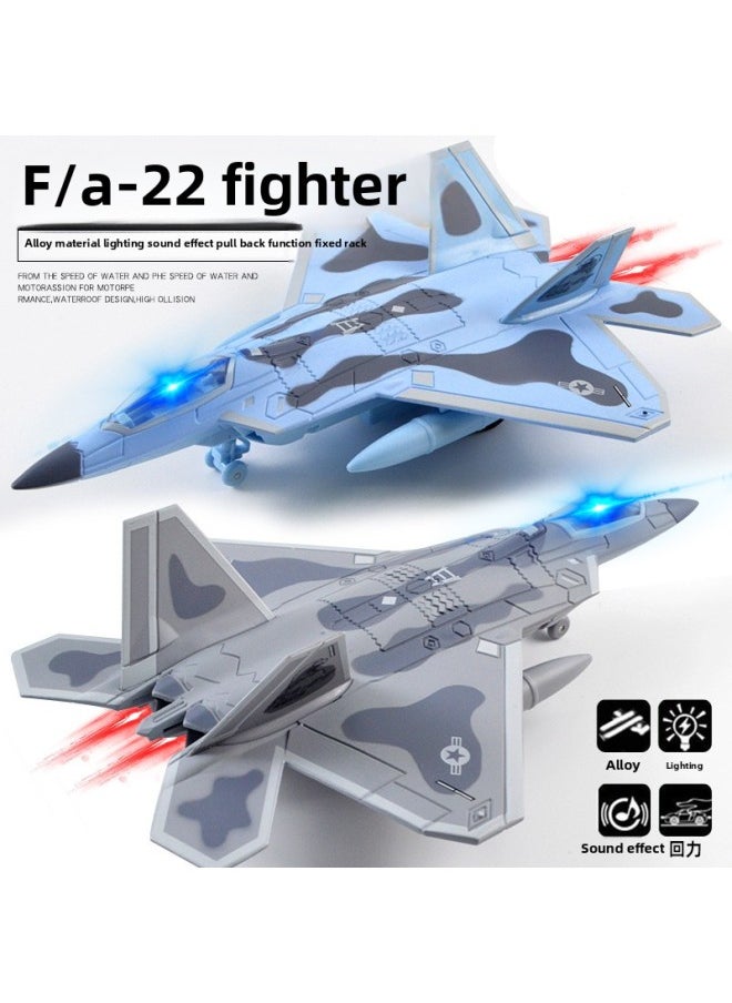 Light Sound Effect Pull Back Alloy Aircraft Model Children's Toys Aerospace Alloy Fighter-Color:Ghost Bomber B- 2A White