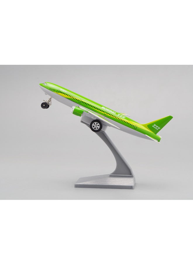 Simulation Boeing 777 Passenger Plane Color-per Alloy Aircraft Model Airbus Acousto-optic Pullback Children's Boy Toy-Color:Green