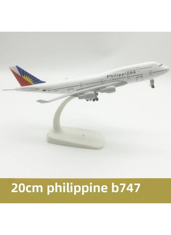 20cm Aircraft Model Alloy Solid Domestic And Foreign Major Aviation Boeing 737 Airbus 380 Ornaments Simulation Model-Color:20cm Philippines 747