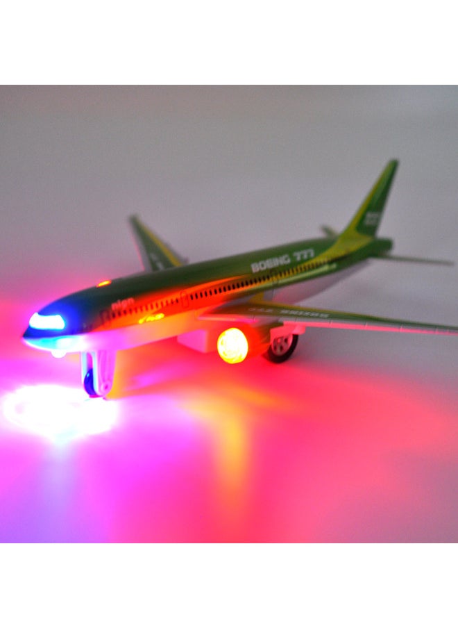 Simulation Boeing 777 Passenger Plane Color-per Alloy Aircraft Model Airbus Acousto-optic Pullback Children's Boy Toy-Color:Red