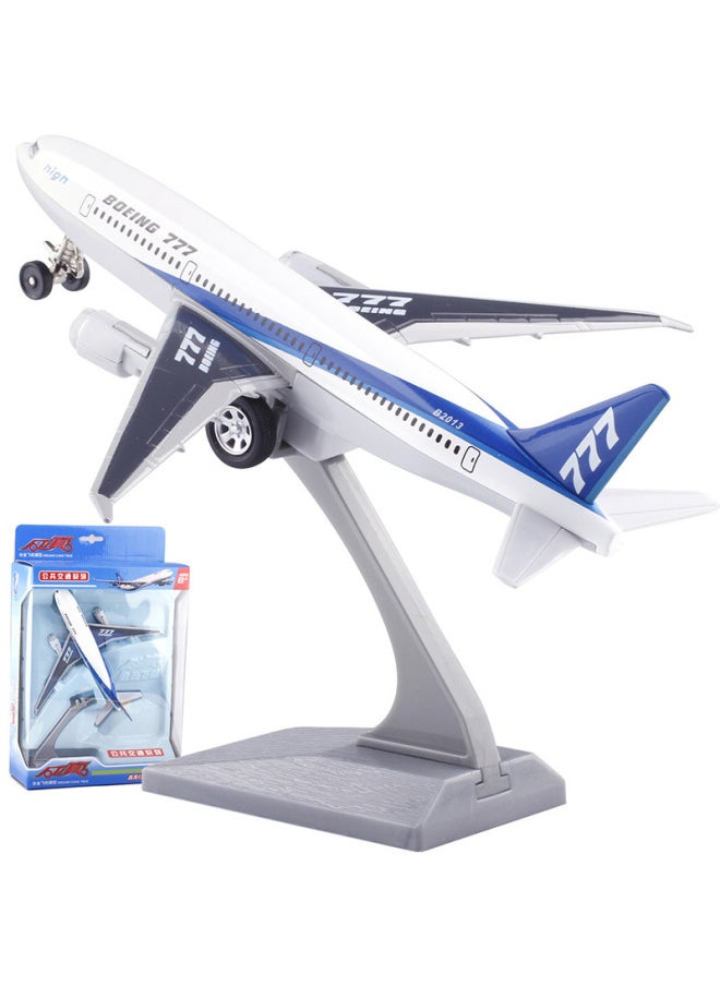 Simulation Boeing 777 Passenger Plane Color-per Alloy Aircraft Model Airbus Acousto-optic Pullback Children's Boy Toy-Color:Red