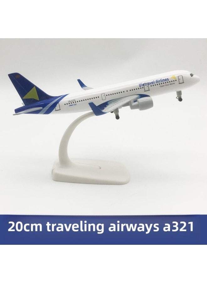 20cm Aircraft Model Alloy Solid Domestic And Foreign Major Aviation Boeing 737 Airbus 380 Ornaments Simulation Model-Color:20cm Swim A321